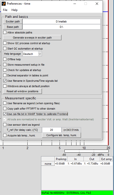 Calibration File Display